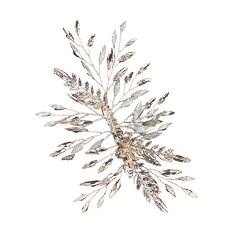 Homoyoyo Eleganter Silberner Hochzeit Haarschmuck Haarclip mit Langen Strasssteinen Leichter und Hautfreundlicher Haarklammer für Damen für Hochzeitsfeiern Partys und Festliche Anlässe von Homoyoyo