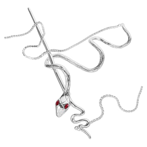 Homoyoyo Eleganter Silberner Metall Haarstab Schlange mit Anhänger Quaste Langlebiges Haarschmuck Accessoire für Dutt Frisuren Robustes Styling Tool für Damen und Mädchen von Homoyoyo
