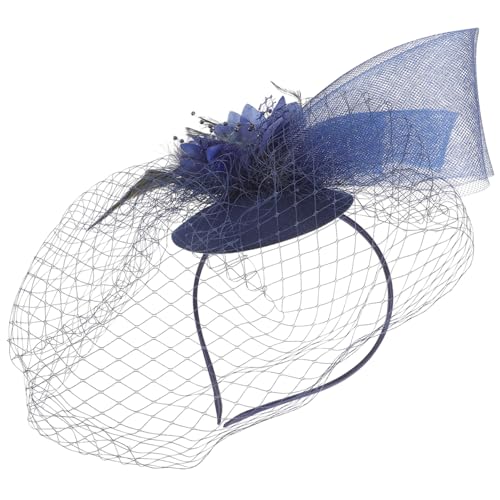 Homoyoyo Eleganter Tea Party Fascinator Damen Haarschmuck aus Netzstoff mit Federn Leichtes Stirnband Langlebiges Stoffmaterial Vielseitig Kombinierbar für Abendkleider und Formelle von Homoyoyo