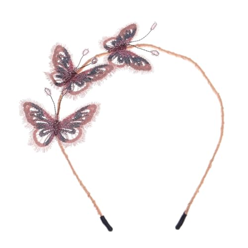 Homoyoyo Elegantes Handgefertigtes Stirnband mit Stickerei Schmetterlingen Grazile Haardekoration für Damen Hochwertiger Haarschmuck für Hochzeit und Festliche Anlässe von Homoyoyo