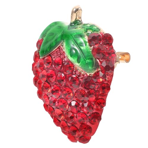 Homoyoyo Erdbeer-Brosche Duschdampfer Geburtstag Frauen abschlussgeschenk geburtstagsgeschenk ohrstecker zur Seite fahren Anstecknadel für Rucksäcke dekorative Broschennadel Strasssteine von Homoyoyo
