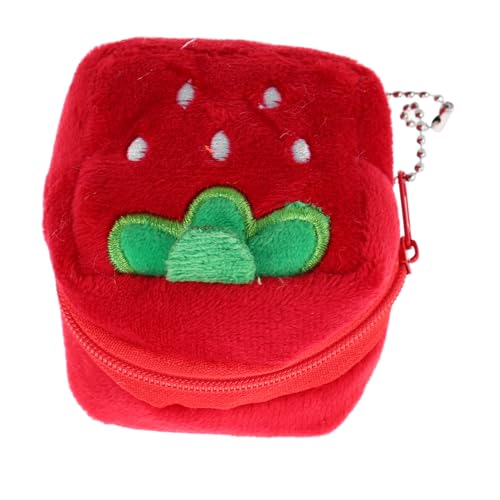 Homoyoyo Erdbeer-münzgeldbörse Aus Plüsch Kleine Geldbörse Mit Aufdruck Münzbeutel Für Mädchen Süßer Schlüsselanhänger Zum Reisen Und Einkaufen von Homoyoyo