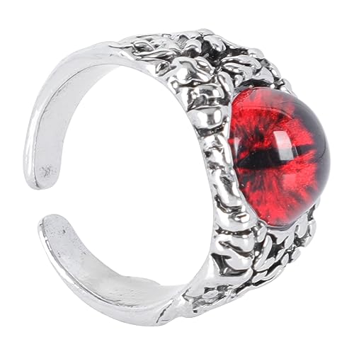 Homoyoyo Einstellbarer Offener Mit Bösem Auge Damen Und Herren-schmuck Verstellbare -ringe Aus Vielseitig Für Halloween Cosplay Und Partys Tiefrot von Homoyoyo