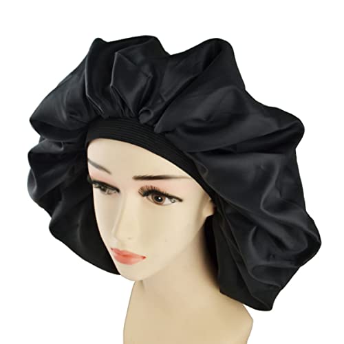 Homoyoyo Extra Large Doppellagige Seidenhaube für Schlafen Elastische Schlafhaube Schwarz zur Pflege Lockiger Haare Atmungsaktive Haarhaube für Damen und Herren Homoyoyo Extra Large Doppellagige Seidenhaube für Schlafen Elastische Schlafhaube Schwarz zur Pflege Lockiger Haare Atmungsaktive Haarhaube für Damen und Herren von Homoyoyo