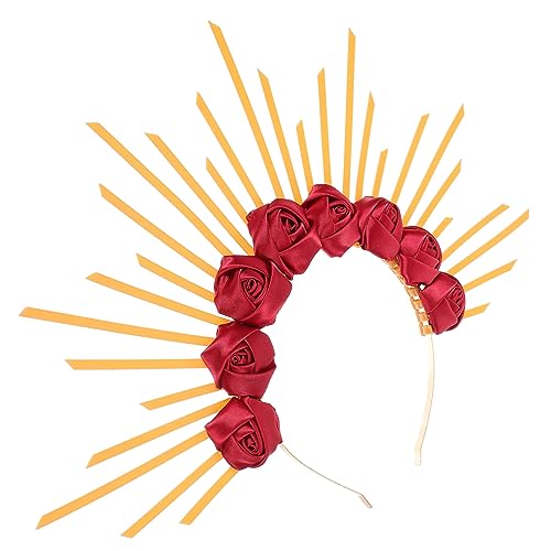 Homoyoyo Extravaganter Rosengöttin Haarreif mit Spitzenkrone Modischer Haarschmuck für Halloween Cosplay Hochzeit und Party Bequemes Stirnband für Damen Passend von Homoyoyo