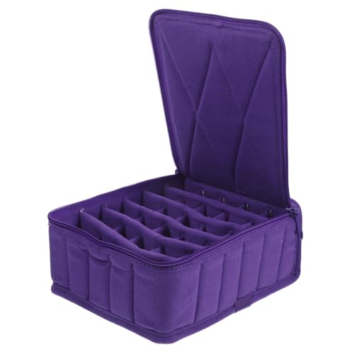 Homoyoyo Fächer Ätherische Öl Aufbewahrungstasche Tragbarer Organizer Tasche für Flaschen Kosmetikbehälter mit Robustem Stoff Schutz für Reisen und Transport Farbe Violett Zufällige Farbe von Homoyoyo