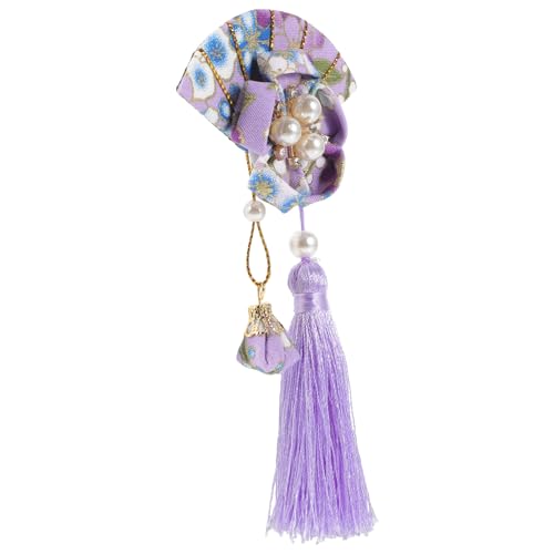 Homoyoyo Japanische Haarspange Mit Quaste Traditionelles Haarschmuck Für Damen Eleganter Fächer-haarclip Für Hochzeiten Festivals Besondere Anlässe Handgemacht Stilvoll von Homoyoyo
