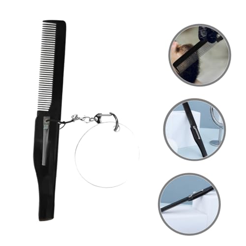 Homoyoyo Faltbarer Bartkamm mit Feiner Zahnung und Ovalem Spiegel Tragbarer Klappkamm mit Schlüsselanhänger Kompakt und Leicht Multifunktional für Bartpflege und Unterwegs für Herren von Homoyoyo