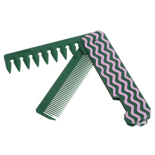 Homoyoyo Faltbarer Reisekamm Mit Breiten Zähnen Für Haarwurzellifting Antistatisches Design Zur Ölverteilung Kompakt Und Tragbar Für Damen Dunkelgrün von Homoyoyo