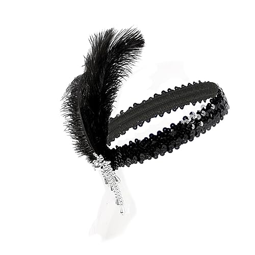 Homoyoyo Fascinator Stirnband Für Teeparty Und Derby - Eleganter Kopfschmuck Mit Federn Im Stil Der 20er Jahre - Perfekt Für Kostüme Und Besondere Anlässe Inklusive Passender Handschuhe von Homoyoyo