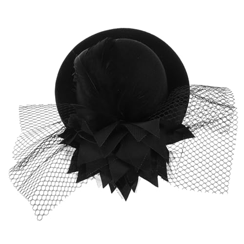 Homoyoyo Mini Schwarz Fascinator Hut Damen Blumen Haarspange Mini Haarspange Punk Stil Netzverzierung Clip Tragen von Homoyoyo