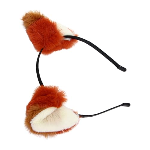 Homoyoyo Faux Fuchs Ohr Stirnband Plüsch Tierohren Haarreif Verstellbar Bequem für Cosplay Partys Halloween Charmantes Fuchs Mädchen Kostüm von Homoyoyo