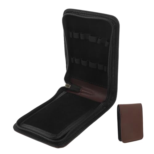 Homoyoyo PU Leder Stiftetui für 12 Stifte Retro Design Tragbare Aufbewahrungsbox für Schule Büro Robustes Material Multifunktional von Homoyoyo