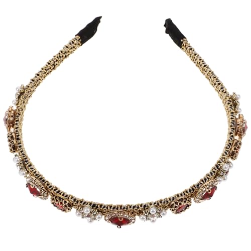 Homoyoyo Feines Rotes Perlen haarreif Damen Haaraccessoire Zartes Stirnband Modisch Langlebig für Hochzeit Party Alltag von Homoyoyo