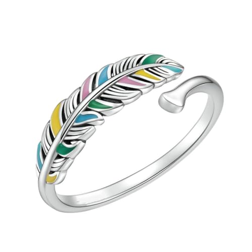 Homoyoyo Silberner Fingerring Offener Damenring Schmuck Aus Silber Verstellbarer Ring Für Frauen Fingerschmuck Mit Muster von Homoyoyo