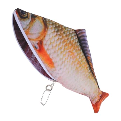 Homoyoyo Fischförmiges Federmäppchen mit Reißverschluss Realistischer Fisch Stifteetui für Schule Make Up Geldbörse für Teens Vielseitig Einsetzbar Strapazierfähiges von Homoyoyo
