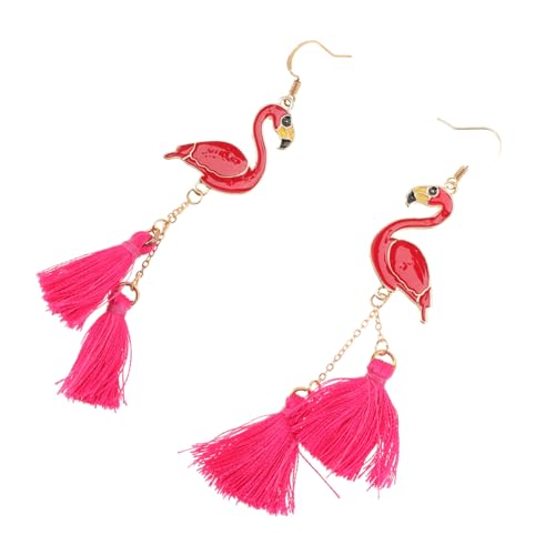 Homoyoyo Flamingo Ohrringe Damen Lange Quasten Ohrschmuck Leicht Allergikerfreundlich Modisch Für Frauen Mädchen von Homoyoyo