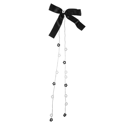 Homoyoyo Fransen Bowknot Haarklammer mit Perlenquaste Modischer Haarschmuck für Damen Eleganter Haar Accessoire für Festliche Anlässe und Alltag Vielseitig Kombinierbar Seitlicher Haarclip von Homoyoyo