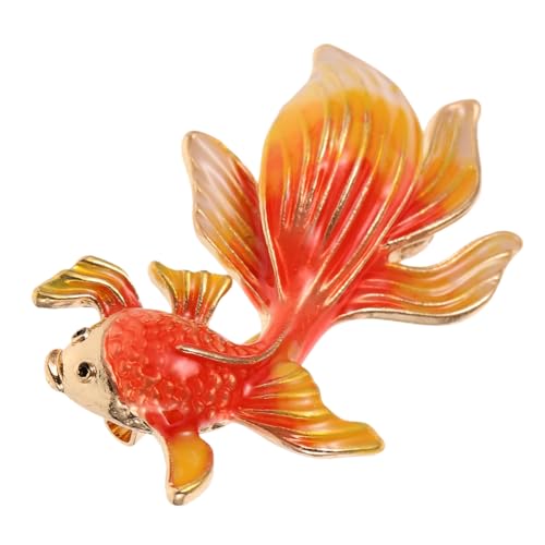 Homoyoyo Frauen Brosche -Brosche Kleidung Brosche geformt Kleidungsbrosche dekorative Broschennadel Fisch Broschen Anzugstift Hutbrosche Stellnadel Legierung Orange von Homoyoyo