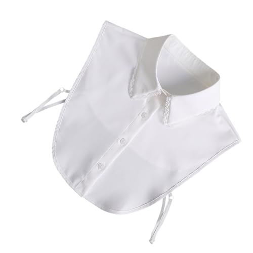 Homoyoyo 1stück Damen Fake Kragen Aus Chiffon Eleganter Spitzen-einsatz Abnehmbarer Kragen Für Shirts Vielseitiges Modeaccessoire Weiß von Homoyoyo