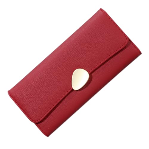 Homoyoyo Frauenhandtaschen Lange Geldbörse Zusammenklappbare Brieftasche Frauen Geldbörse Brieftasche Zur Aufbewahrung Von Münzen Portemonnaie Multifunktionale Aufbewahrungstasche Rot Pu von Homoyoyo