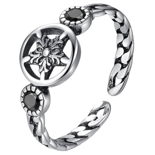 Homoyoyo Fünf-Punkte-Sternhöhlenring Ringe Vintage Knöchelring Sternring für Mädchen Fingerring offener Zehenring Modellierring mit fünfzackigem Stern Mädchenring Frau offener Ring Kupfer von Homoyoyo