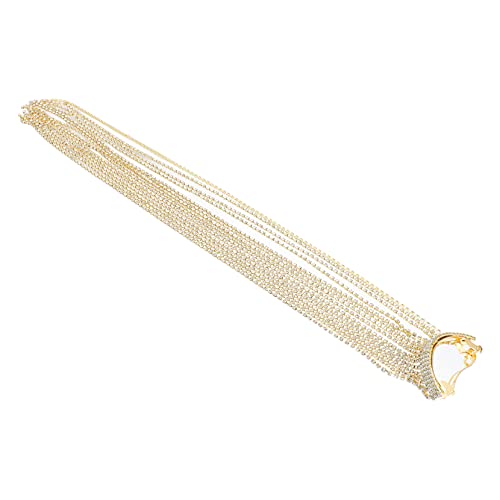 Homoyoyo Funkelnde Haarklammer für Damen Goldene Ponytail Halterung mit Langen Strass Tasseln für Hochzeiten Partys und Alltag Vielseitig und Leicht für von Homoyoyo
