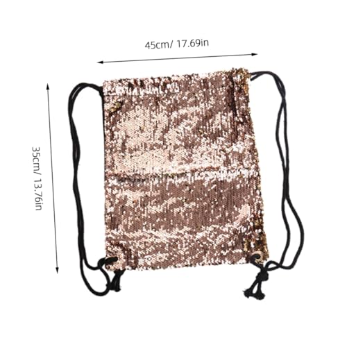 Homoyoyo Fashion Glitzer Drawstring Bag Für Frauen Shiny Outdoor Strand Rucksack Glitzer Sportbeutel Für Tanz Yoga Reisen Und Freizeitaktivitäten Champagner Gold von Homoyoyo