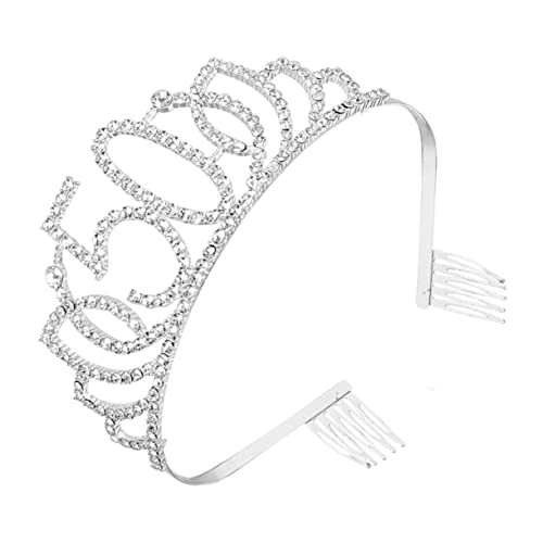 Homoyoyo Geburtstagskrone Stirnband mit Funkelnden Zahlen Silber Kreativer Kopfschmuck und Geburtstagskuchendekoration für Frauen Mädchen Modisches Haarschmuck Accessoire von Homoyoyo