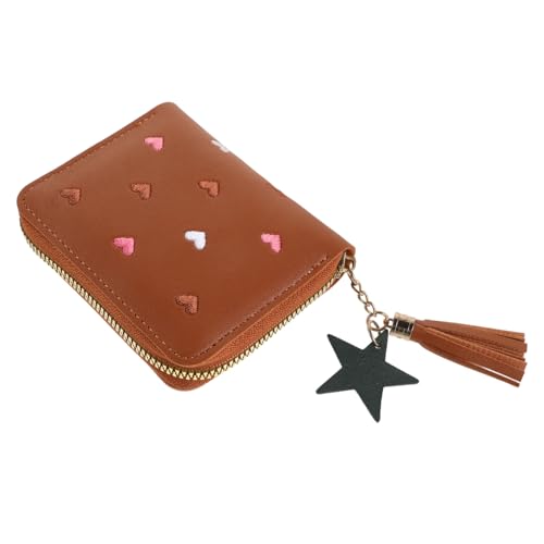 Homoyoyo Geldbörse Mit Mehreren Karten Kleine Geldbörse Für Frauen Münzbörse Für Damen Süße Geldbörsen Für Frauen Geldbörse Damen Klein Kleine Brieftasche Mit Reißverschluss Brown Polyester von Homoyoyo