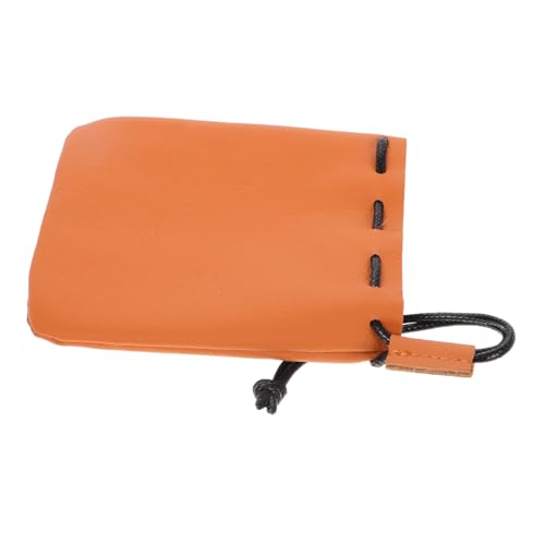 Homoyoyo Geldbörse mit Münzen Münzbrieftasche Männer Schlüssel kleines Münztäschchen Münzbeutel aus Leder süße Münzgrundstück Kordelzugbeutel aus Leder Kunstleder Brown von Homoyoyo