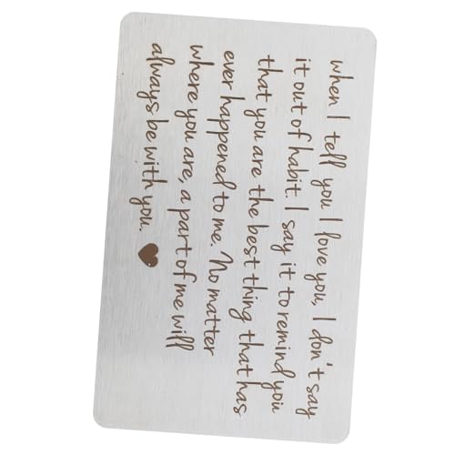 Homoyoyo Geldbörsen Einlage Gravierte Karte Langlebig Robust Rostfrei Romantische Geschenkidee für Freundin Valentinstag Geburtstag von Homoyoyo