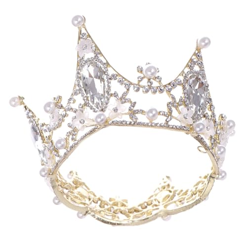 Homoyoyo Glänzende Braut Tiara mit Perlen und Strass Stirnband Schimmerndes Haaraccessoire für Hochzeit Verlobung Ball und Festliche Anlässe Passend für Frisuren von Homoyoyo