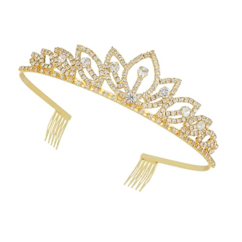 Homoyoyo Glänzende Kristallkrone Haarschmuck mit Strassbesatz Filigrane Braut Tiara für Hochzeit und Party Diadem für Damen und Mädchen Einfach zu Tragen Fest Sitzend von Homoyoyo