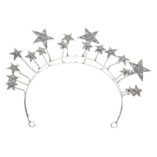 Homoyoyo Glänzender Stern Haarreif mit Doppelreihe aus Legierung Party und Hochzeits Accessoire Geeignet als Braut Haarschmuck und Festlicher Fotorequisite von Homoyoyo