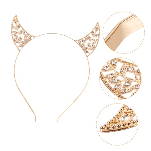 Homoyoyo Glänzendes Ox Horn Stirnband mit Strasssteinen Niedliches Tier cosplay Haarreif für Mädchen Party Bühnenkostüm Eleganter Goldfarbener Kopfschmuck mit Funkelnder Verzierung Homoyoyo Glänzendes Ox Horn Stirnband mit Strasssteinen Niedliches Tier cosplay Haarreif für Mädchen Party Bühnenkostüm Eleganter Goldfarbener Kopfschmuck mit Funkelnder Verzierung von Homoyoyo