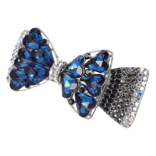 Homoyoyo Glitzernde Metall Haarspange mit Strasssteinen Große Schleifen form Stilvolles Haar accessoire für Damen Braut Partyfrisuren Halb Pferdeschwanz Stilvoller Schmuckclip von Homoyoyo