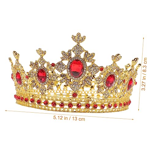 Homoyoyo Goldene Brautkrone aus Legierung mit Funkelnden Strasssteinen Runde Barock Tiara für Hochzeiten Kopfbedeckung für Braut und Festliche Anlässe Modisches Damen Haaraccessoire von Homoyoyo