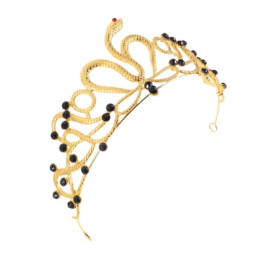 Homoyoyo Goldene Schlangenkronen Haarreif mit Funkelnden Strasssteinen Verstellbar für Braut Geburtstag Halloween Vielseitiger Kopfschmuck für Damen und Festliche Anlässe von Homoyoyo