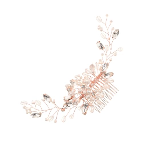 Homoyoyo Goldener Haarkamm mit Krone und Funkelnden Strasssteinen Leichter Brautschmuck für Hochzeit Handgefertigtes Accessoire für Braut Brautjungfern und Blumenmädchen Elegant und Sicher von Homoyoyo