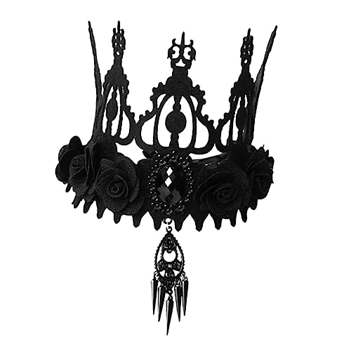 Homoyoyo Gothic Barockkrone Schwarz Für Halloween - Eleganter Haarschmuck Und Kopfschmuck Für Königinnen Und Karneval - Perfekt Für Kostümpartys Und Rollenspiele von Homoyoyo