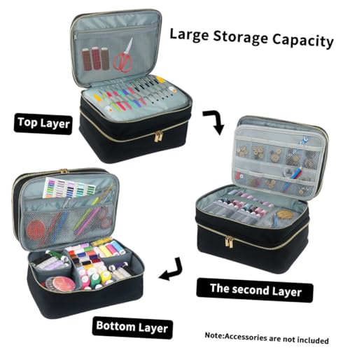 Homoyoyo Große Kosmetik Aufbewahrungsbox Tragbar Multifunktionale Make Up Organizer Tasche Robust Für Reise und Zuhause Multifächer Schminktasche mit Hoher Kapazität Schwarz von Homoyoyo