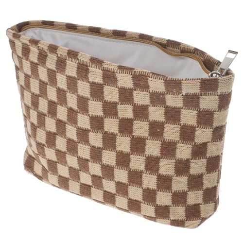 Homoyoyo Große Kosmetiktasche mit Hoher Kapazität Tragbare Kulturbeutel für Frauen Waschbarer Multifunktionaler Reise Toilettenbeutel mit Stilvollem Karomuster für Make Up und von Homoyoyo