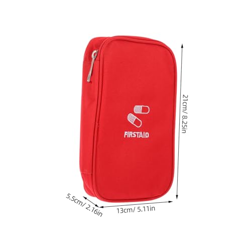 Homoyoyo Große Medikamententasche Reiseapotheke Tragbare Tasche aus Strapazierfähigem Oxford Gewebe Leicht Reißfest für Camping Wandern Haushalt und Notfälle Roter Organizer von Homoyoyo