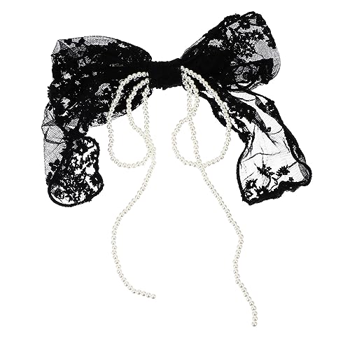Homoyoyo Große Schwarze Spitzen Haarspange mit Schleifen Design Eleganter Haarschmuck für Damen und Mädchen Haarklammer für Party Hochzeit und Alltagsstyling von Homoyoyo