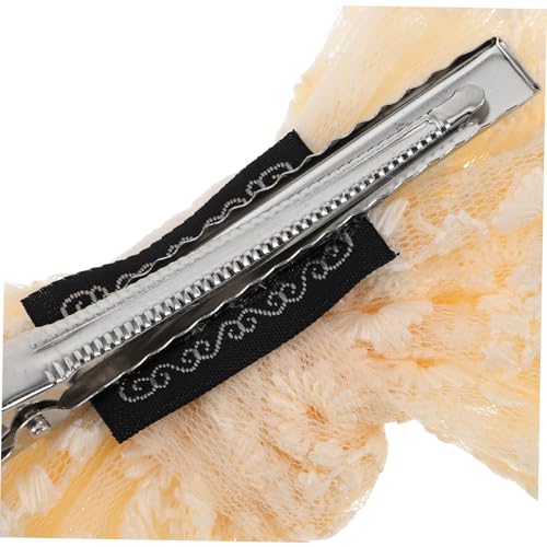 Homoyoyo Große Spitzen haarspange mit Schleife Eleganter Haarschmuck für Damen Vielseitig Einsetzbar für Braut Party Alltag Raffinierte Spitzenoptik Flexible Styling optionen Beige von Homoyoyo