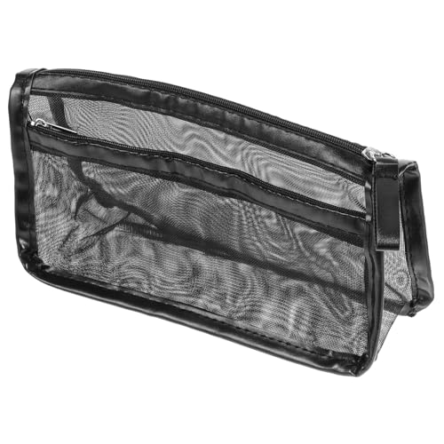 Homoyoyo Große Transparente Mesh Stifttasche mit Großer Kapazität Vielseitig als Kosmetiktasche und Schreibwaren Organizer für Büro Schule und Reisen Schwarzes Halbtransparentes Design von Homoyoyo