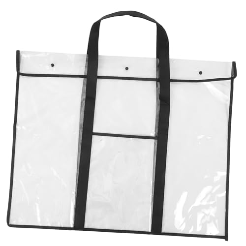Homoyoyo Große Transparente PVC Zeichnungstasche mit Tragegriff Vielseitige Malpapier-aufbewahrung Praktische Akten Büroorganizer-Tasche für Schüler und Lehrer Robust und Leicht Tragbar von Homoyoyo