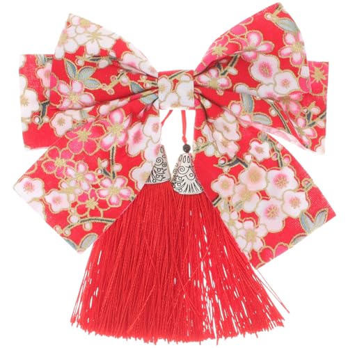 Homoyoyo Großer Japanischer Bogen Haarclip mit Quaste Haarspange für Damen für Hochzeiten Partys und Alltagslook Bequeme und Sichere Anwendung Hochwertiges Haarschmuck für von Homoyoyo