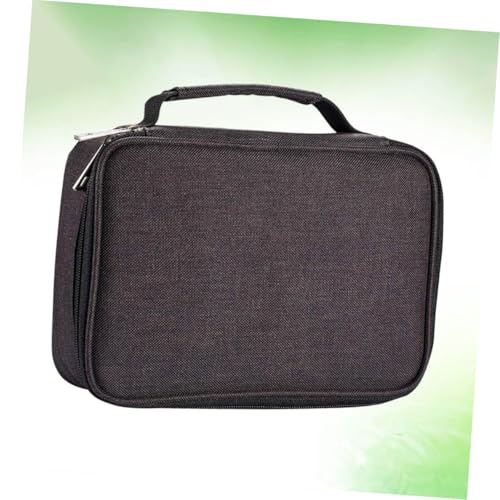 Homoyoyo Großes Federmäppchen mit Reißverschluss Fächer Tragbares Buntes Stifteetui für Kunstbedarf Vielseitige Aufbewahrung für Buntstifte Marker Kosmetikpinsel Schwarz von Homoyoyo